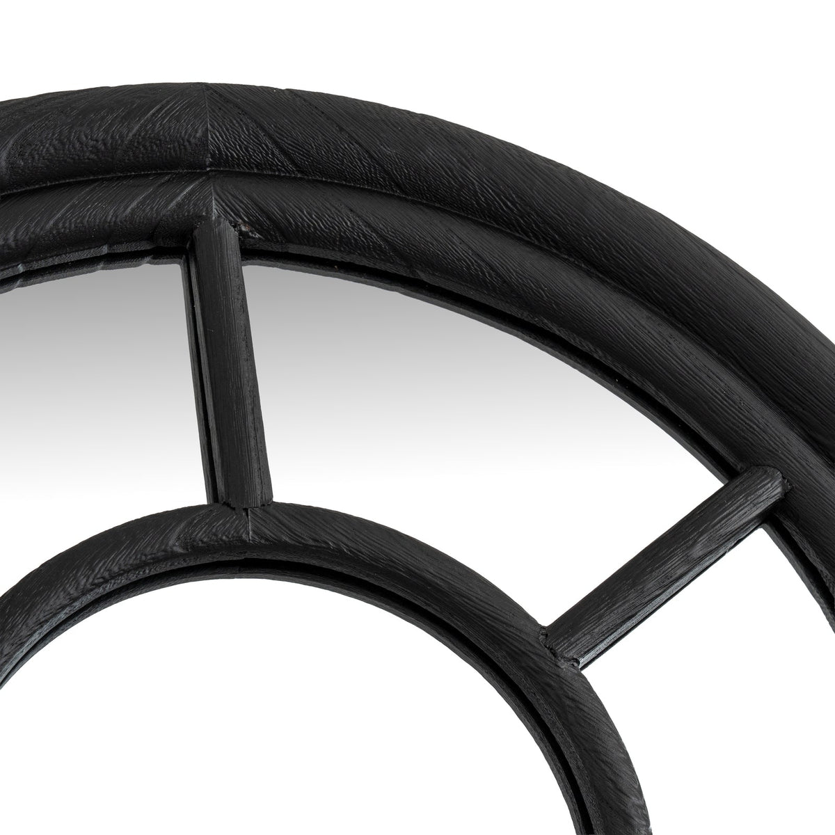 Black Wood Tall Arched Window Mirror