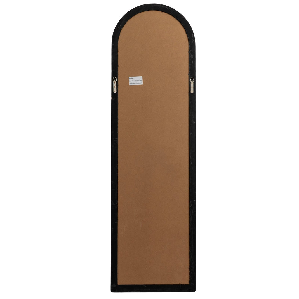 Black Wood Tall Arched Window Mirror