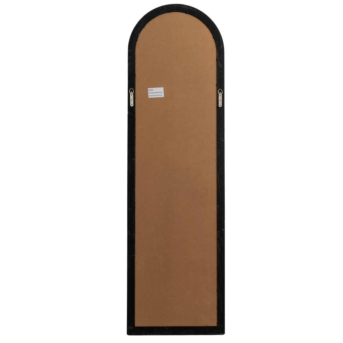 Black Wood Tall Arched Window Mirror