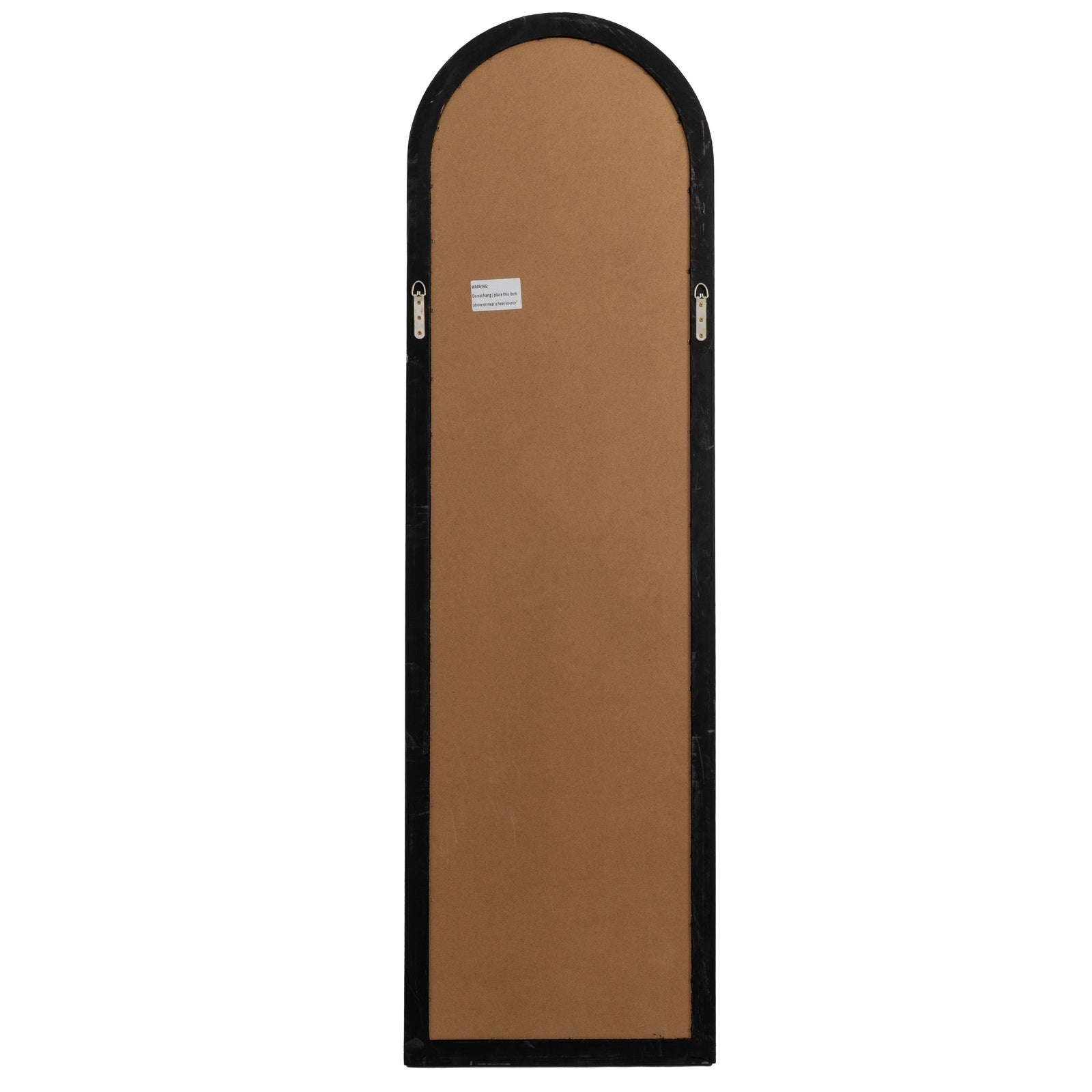 Black Wood Tall Arched Window Mirror