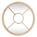Washed Wood Round Window Mirror