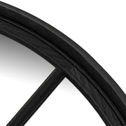 Black Wood Round Window Mirror
