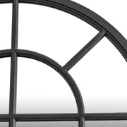 Black Wood Arched Window Mirror