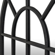 Black Wood Arched Window Mirror