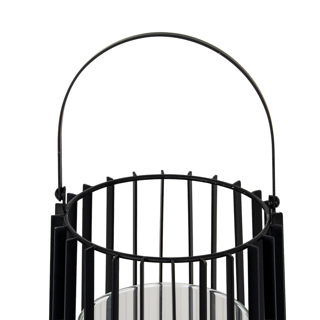 Lynk Large Lantern With Handle And Glass Candle Holder