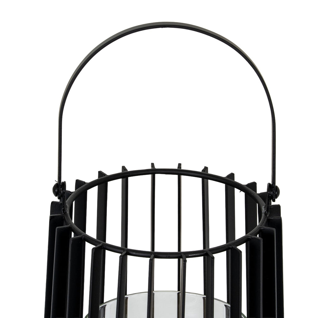 Lynk Medium Lantern With Handle And Glass Candle Holder