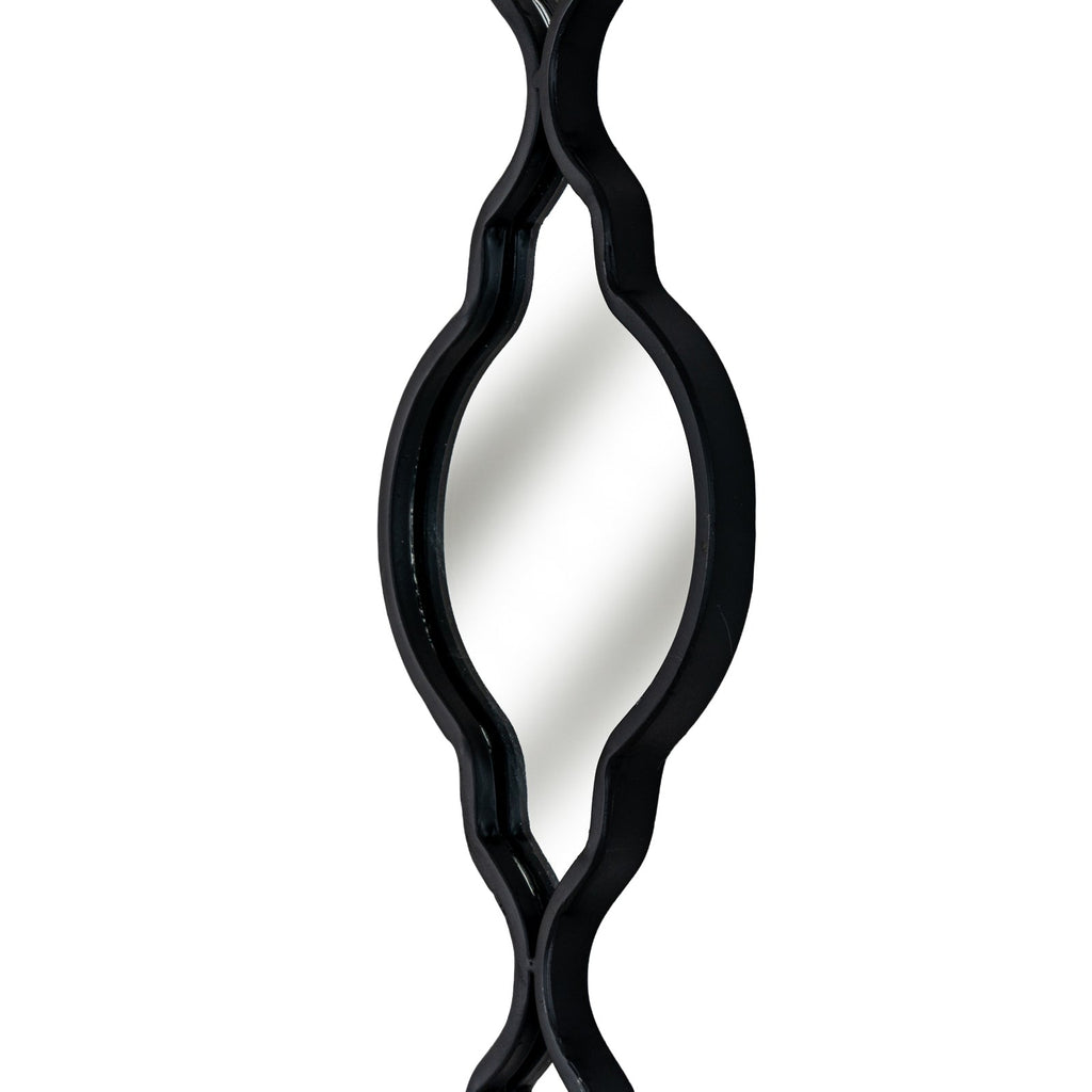 Black Quarterfoil Decorative Hanging Mirror