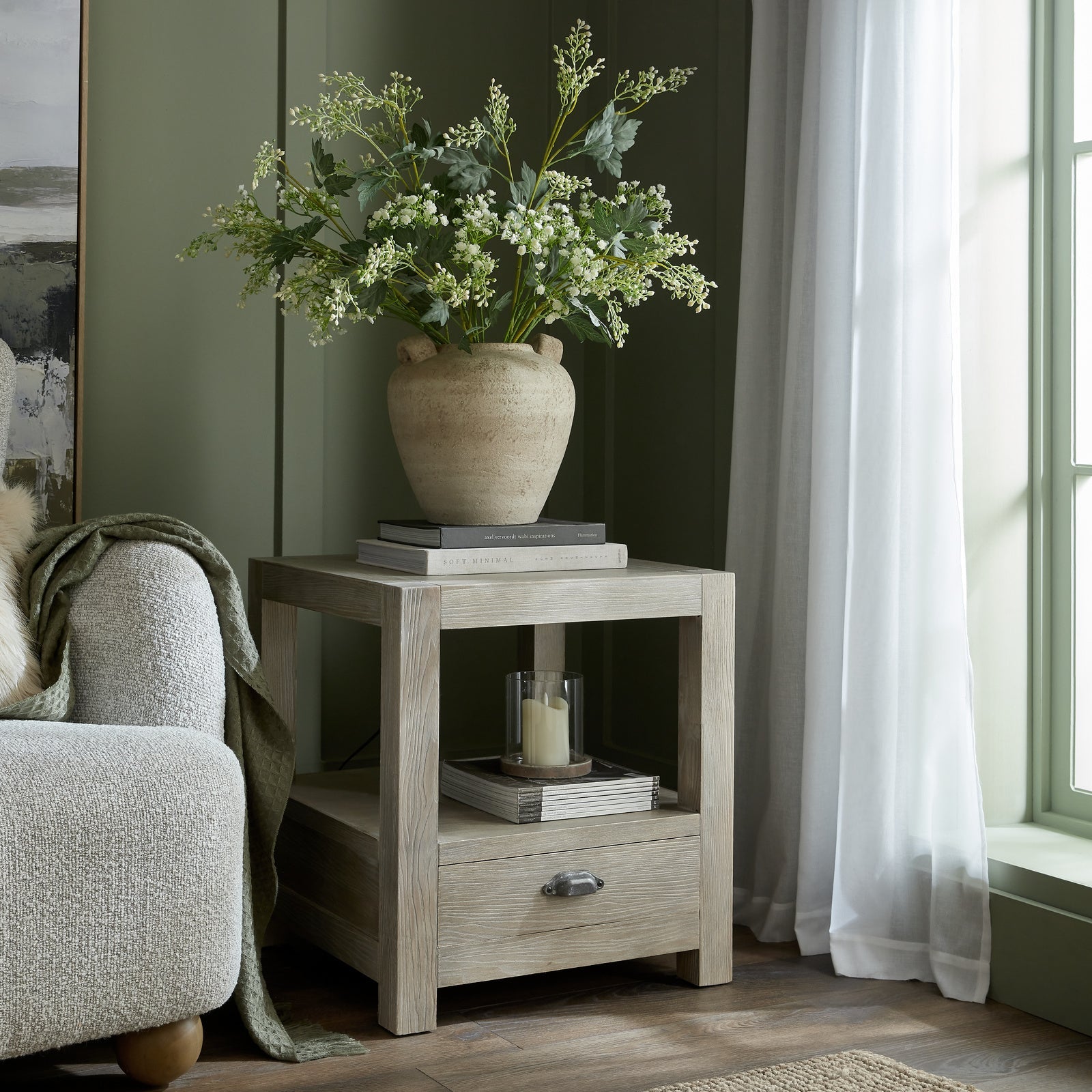 Haldon Collection 1 Drawer Side Table With Shelf