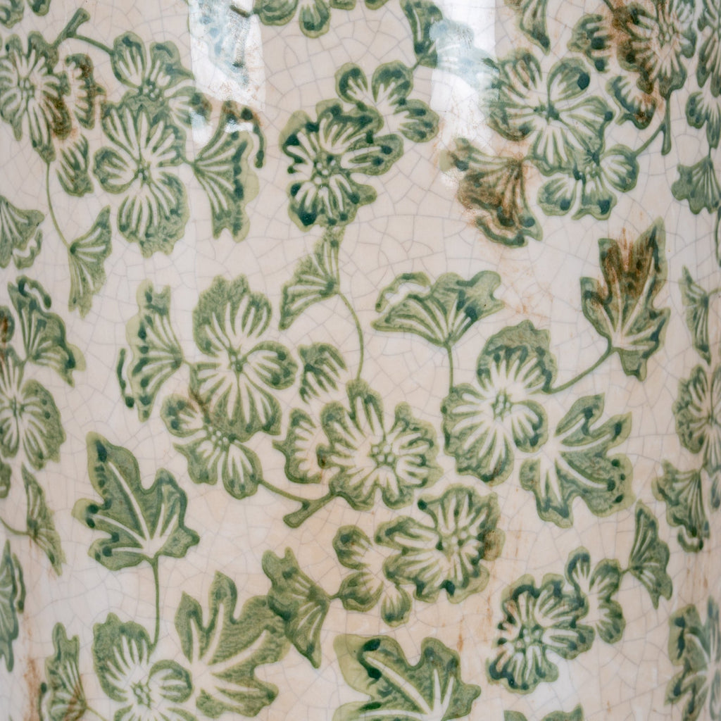 Large Green Clover Tall Olpe Vase