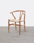 Gupta Dining Chair, Solid Wood & Rattan, Oak-Weilai Concept