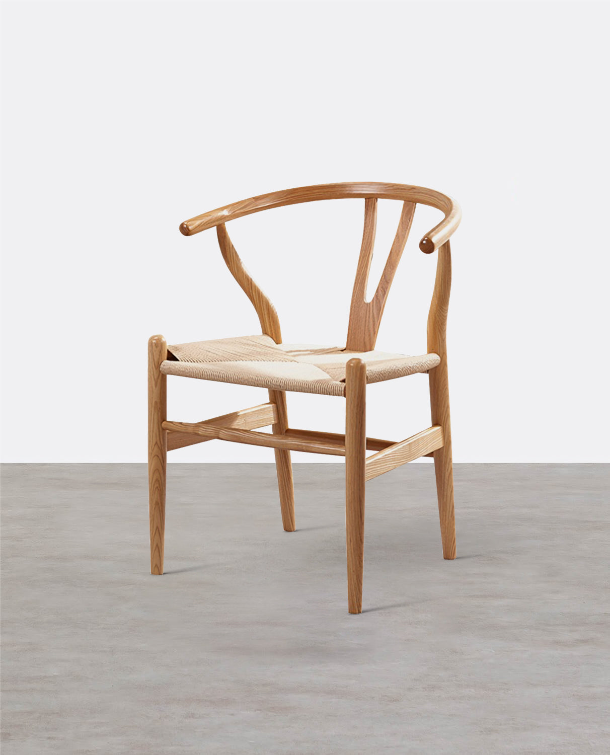 Gupta Dining Chair, Solid Wood & Rattan, Oak-Weilai Concept