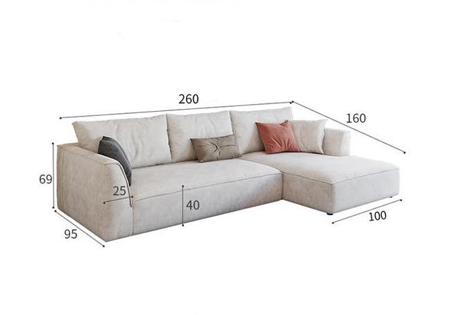 Dexter Two Seater Corner Sofa, Leathaire with gray and black corner sofa