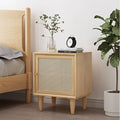 Tableau Rattan Bedside Table, Solid Wood-Weilai Concept-Oak-Weilai Concept