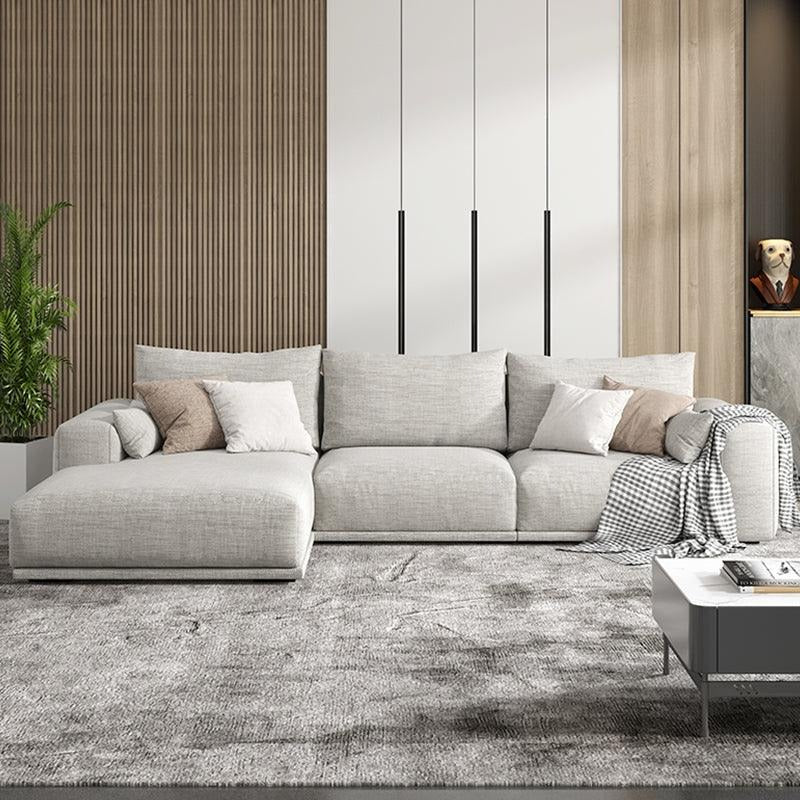 Frances Three Seater Corner, Four Seater Corner Sofa, Cotton Linen with corner sofa white