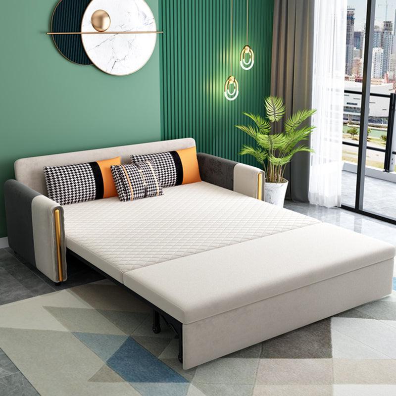 Imelde Two Seater Sofa Bed, Linen with king size sofa bed