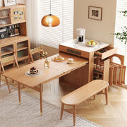 Kacey Extendable Dining Table Set, Storage, Solid Wood with wooden dining tables