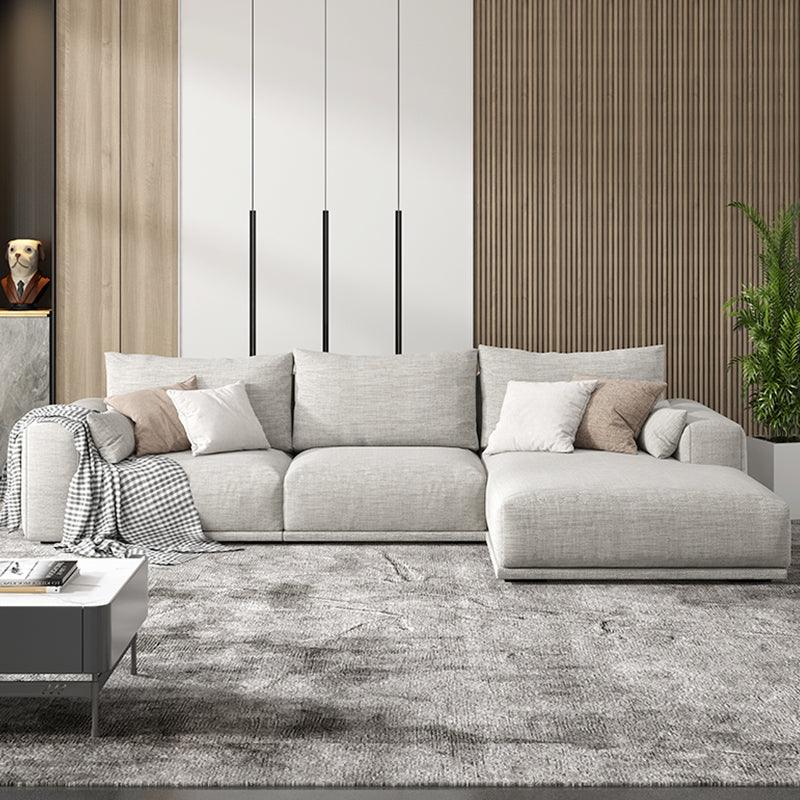 Frances Two Seater Sofa, Cotton Linen with grey sofa corner