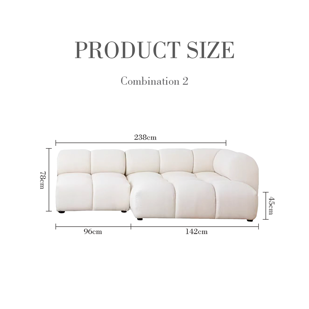 Lysander Velvet Module Three Seater, Four Seater, Five Seater Sofa, Corner Sofa, White with garden corner sofa and table