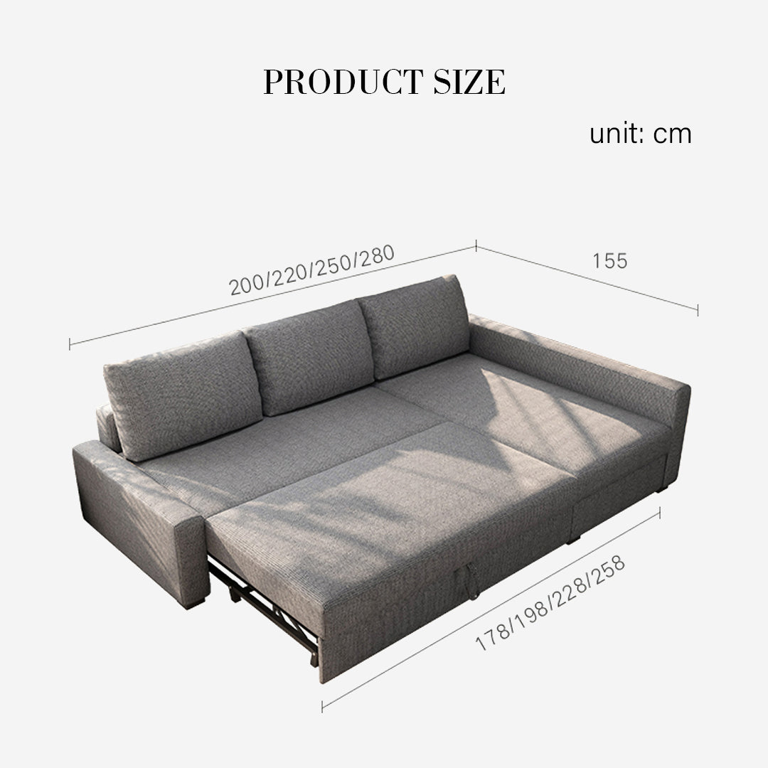 Edwards Three Seater Corner Sofa Bed With Storage, Linen with power recliner corner sofa