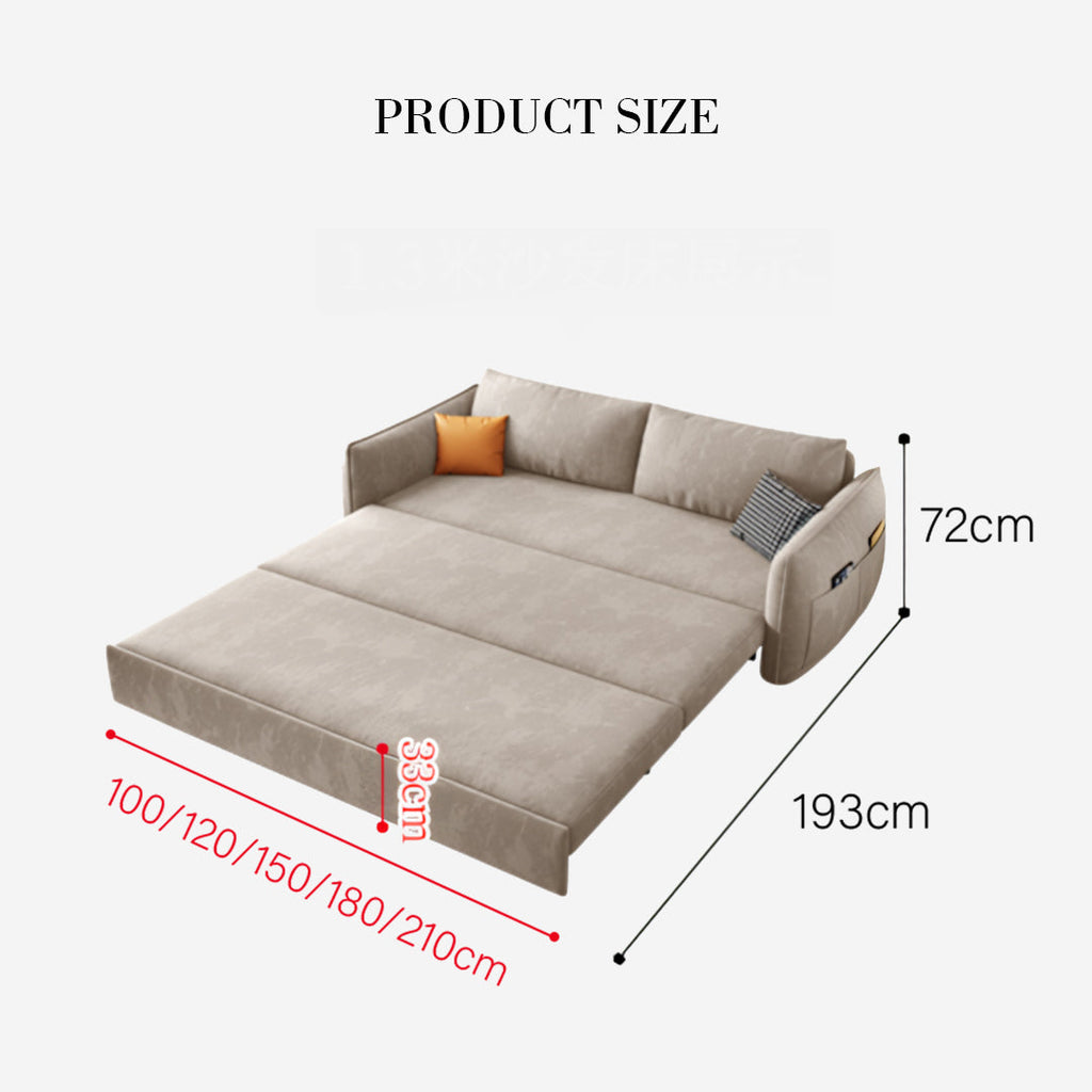 Fernandez Two Seater, Three Seater Sofa Bed With Storage, Suede with floor sofa bed