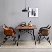 Bobby Dining Chair, Distressed Leather-Weilai Concept-Weilai Concept