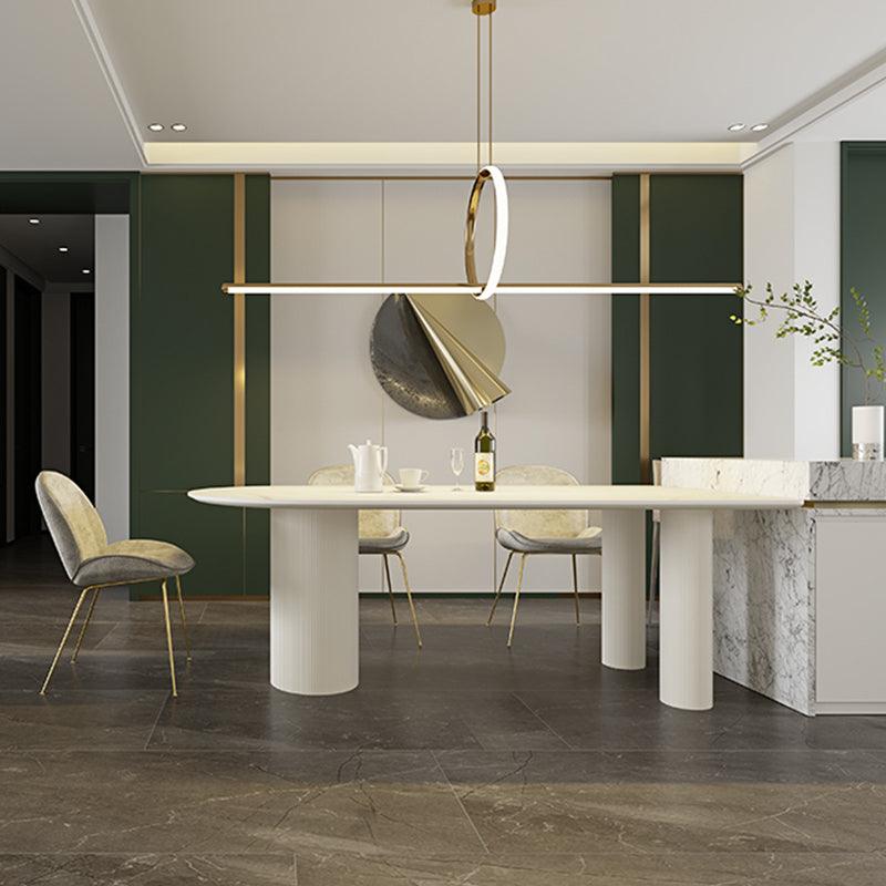 La Plainville Dining Table, White in a lifestyle setting with mango wood dining table