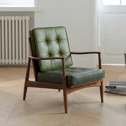 Hans CH32 Green Armchair, Solid Wood