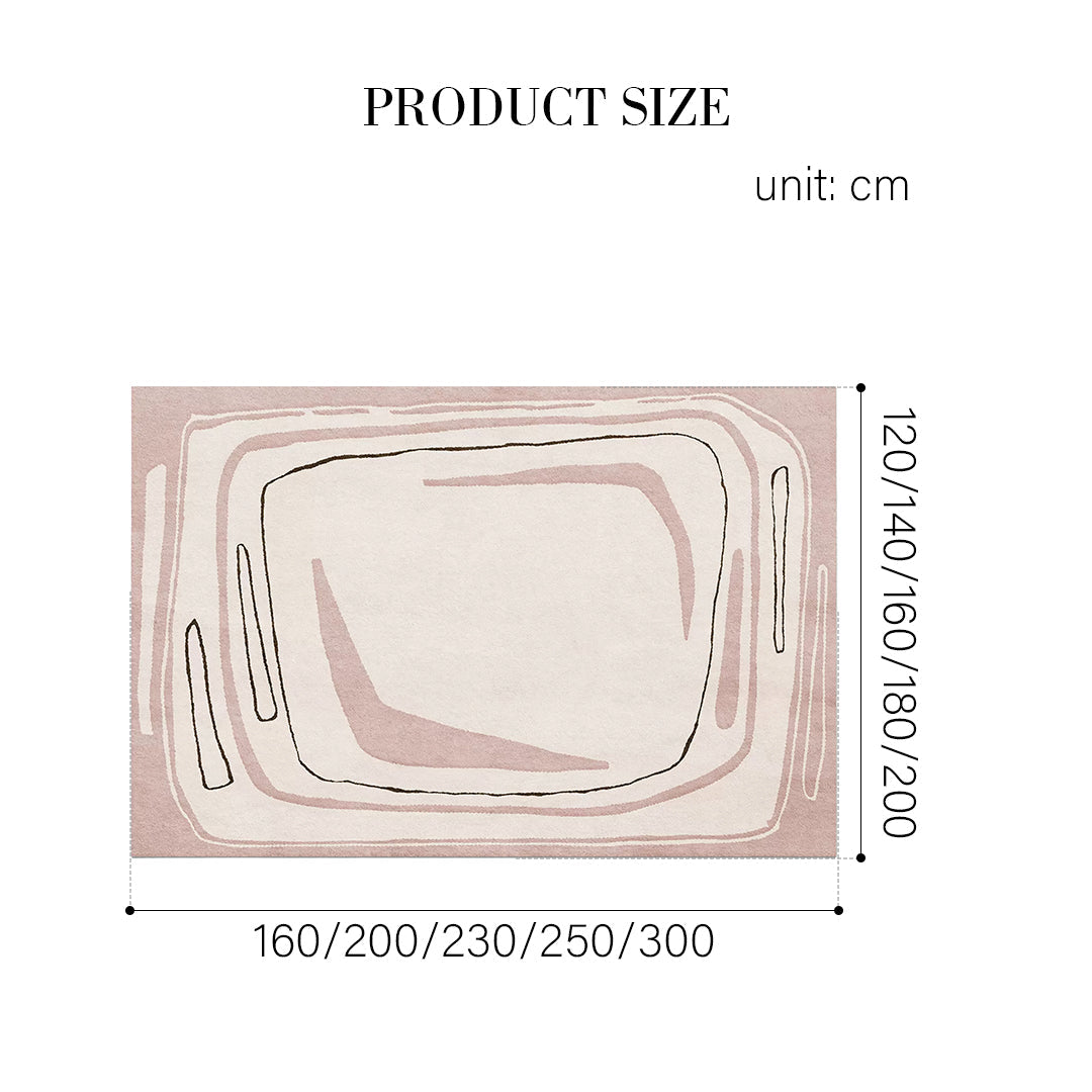 Nordic Pink Stripes Irregular Shape Rug, Various Style Available-Weilai Concept
