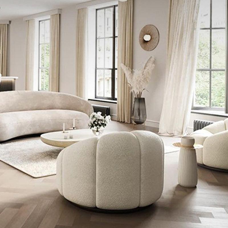 Arsav Pumpkin Armchair, White Boucle-Sofas-Weilai Concept-Weilai Concept