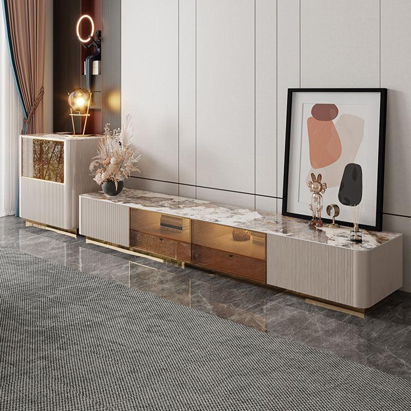 Eden II Living Room Coffee Table Set, TV Stand with white living room sideboard