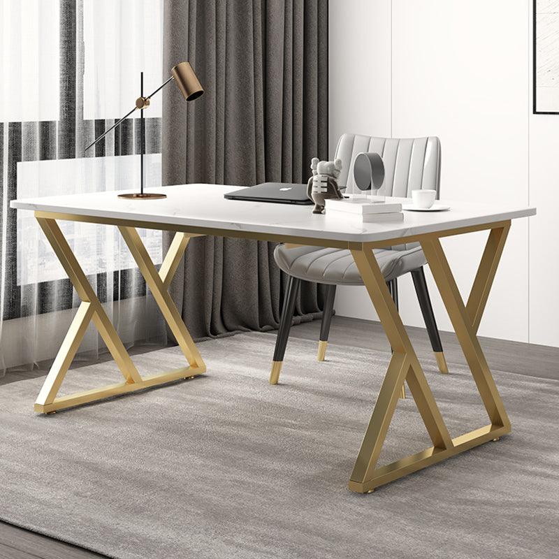 Arbaz Office Desk, Sintered Stone with white office desks