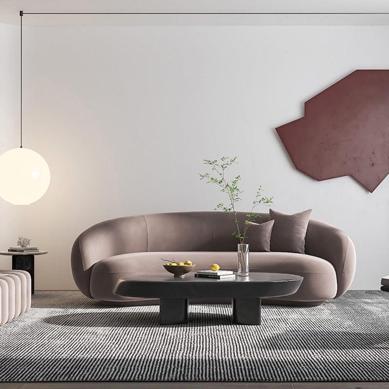 Romelia Three Seater Curved Sofa, Velvet in a lifestyle setting with curved sofa 2 seater