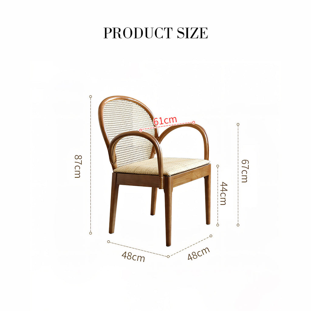 Anya Office Desk With Storage & Office Chair, Ash Wood & Rattan with office desk and shelves