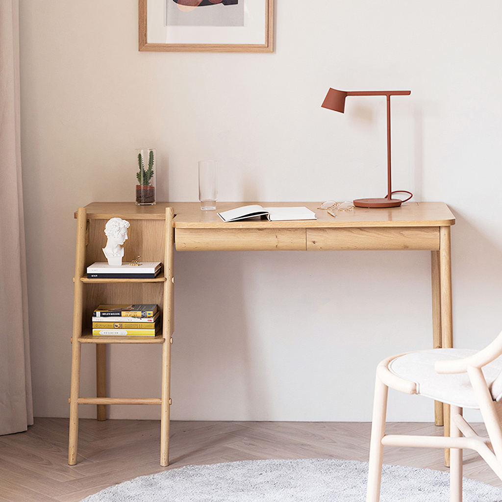 Sadie Office Desk, Ash in a lifestyle setting with foldable office desk