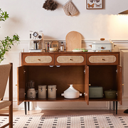 Antonio Long Sideboard, Solid Wood, side view of gloss sideboard grey
