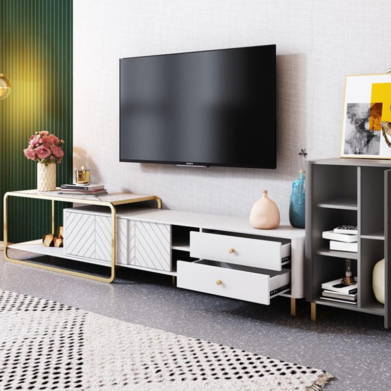 Adelaide TV Stand, White, side view of sideboard for hall