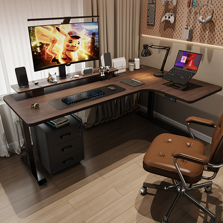 Smart Electric Standing Office Desk, Computer Corner Desk - glass office desks