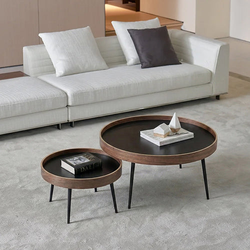 C163 Nesting Coffee Table Set, Oak & Black | Weilai Concept