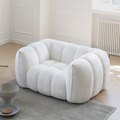 Oxley Pumpkin Single Seater Sofa, Armchair, White - dining table with bench chairs