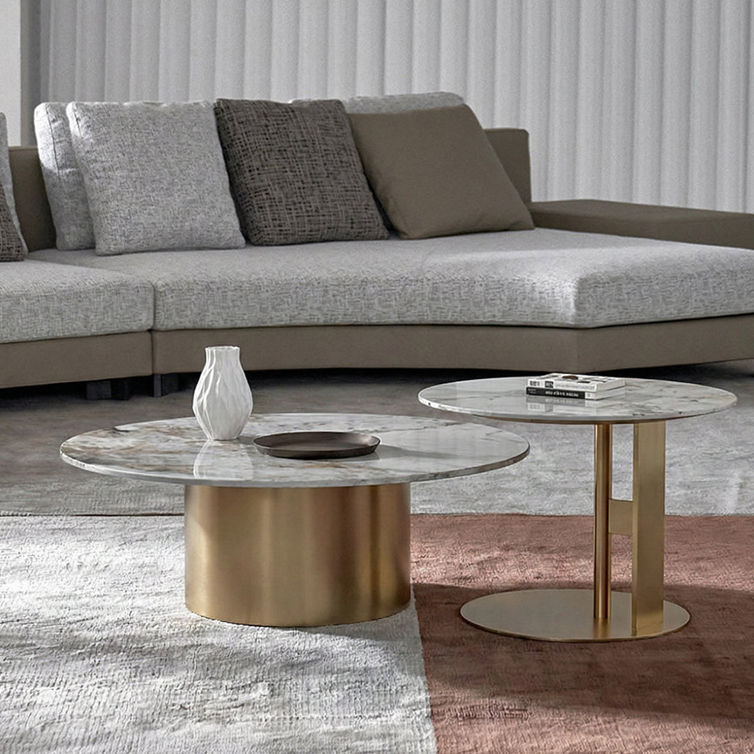 Coar Nesting Coffee Table Set, Gold & Grey-Weilai Concept