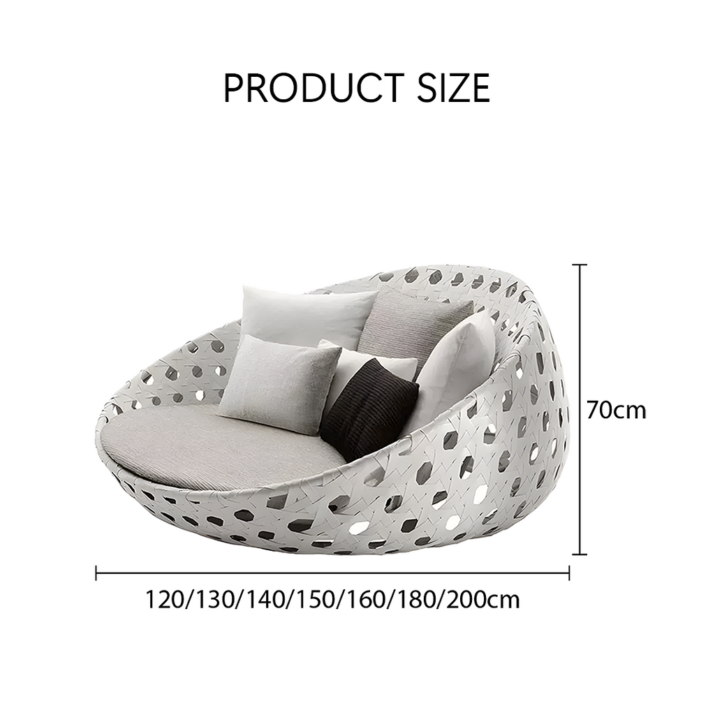 Elysia Rattan Round Outdoor Daybed with sofa bed ebay