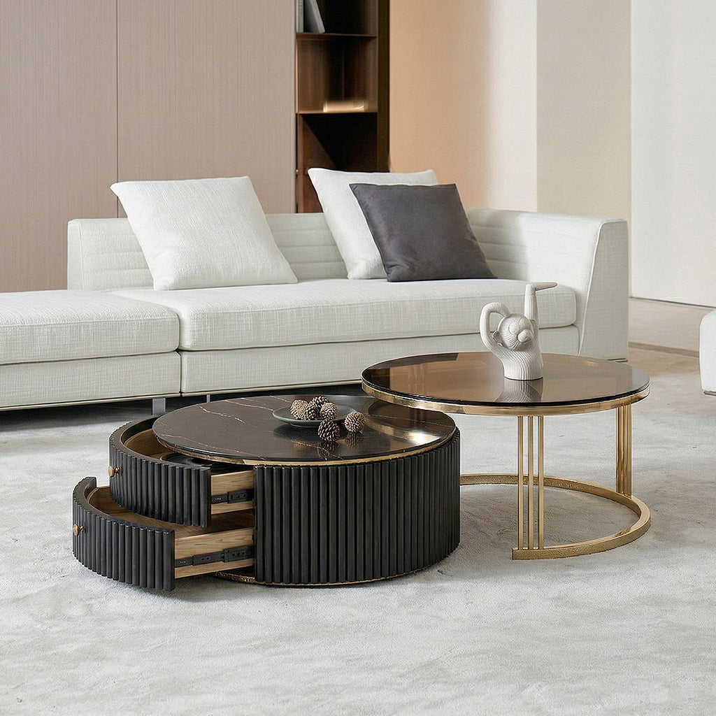Bblythe Nesting Coffee Table Set, Black-Weilai Concept