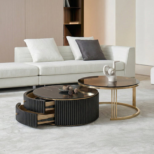 Bblythe Nesting Coffee Table Set, Black-Weilai Concept