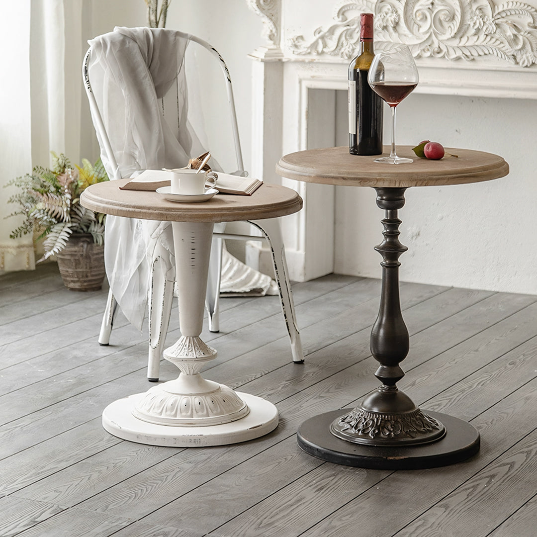 Leif Retro White Dining Table, side view of dining table and storage