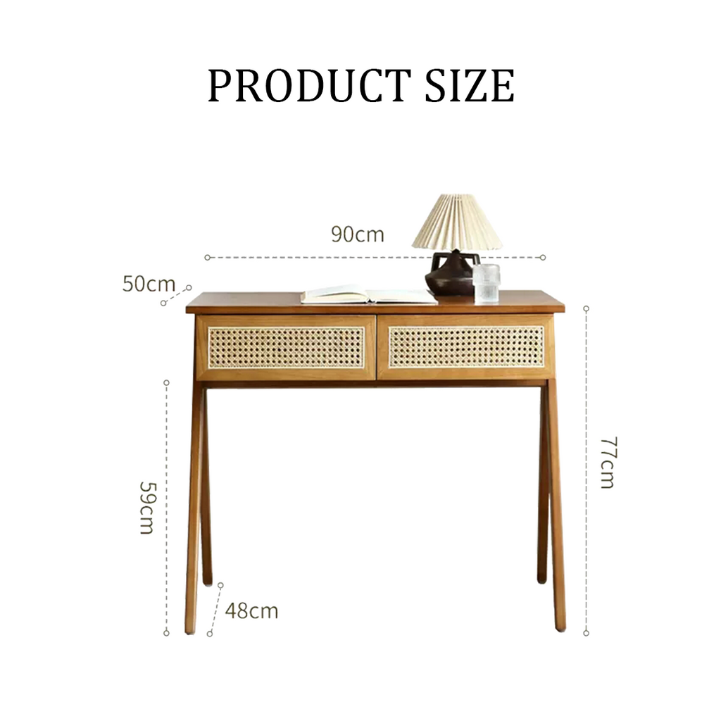 Babara Office Desk, Wood with collapsible office desk