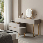 Davidson Dressing Table With LED Mirror, Extendable, Corner Dressing Table