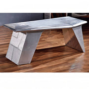 U8 Aviator Office Desk, Aviation Desk, Aluminium in a lifestyle setting with vintage office desk chairs