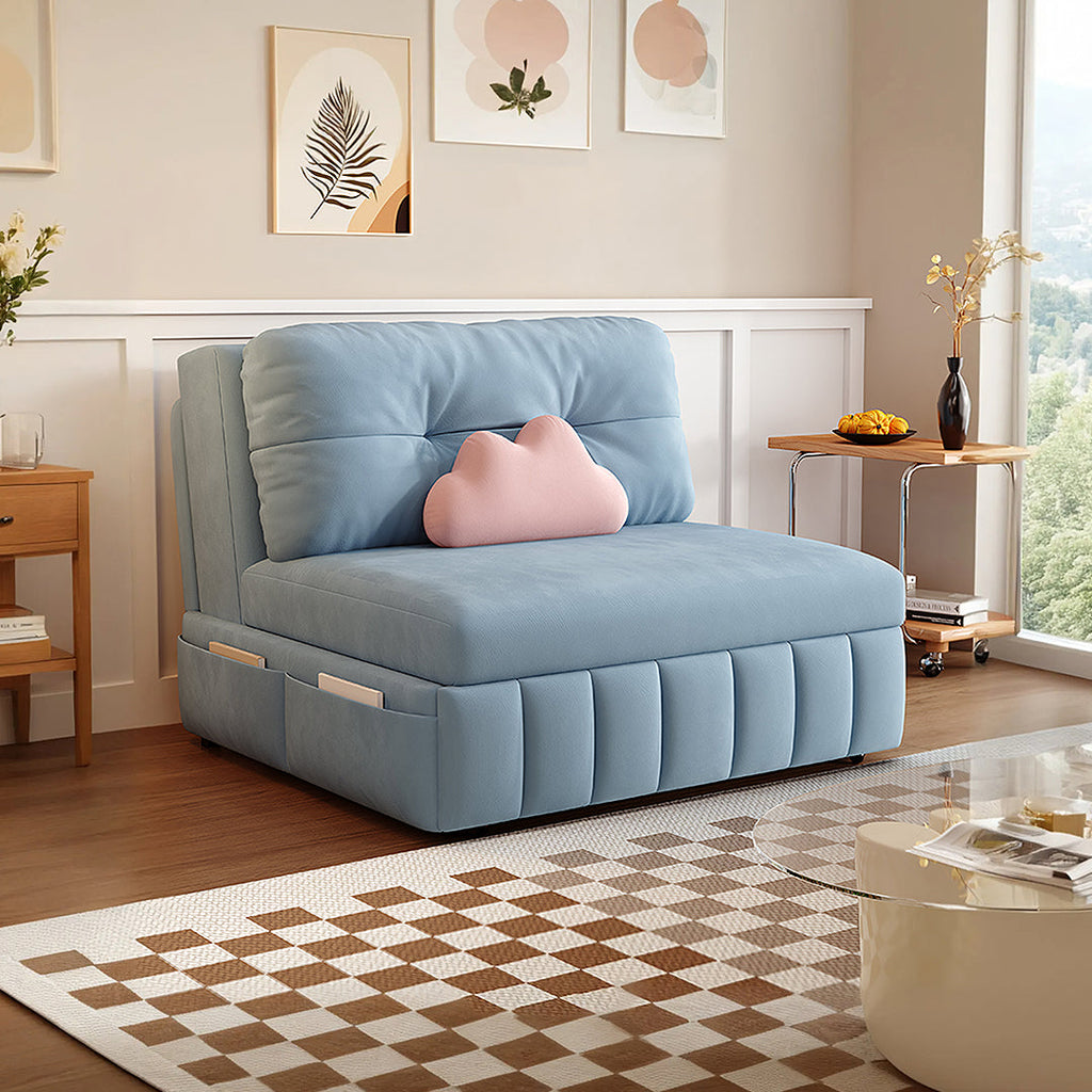 Mehta Single Seater Sofa Bed, Two Seater Sofa Bed, Blue - big corner sofa bed