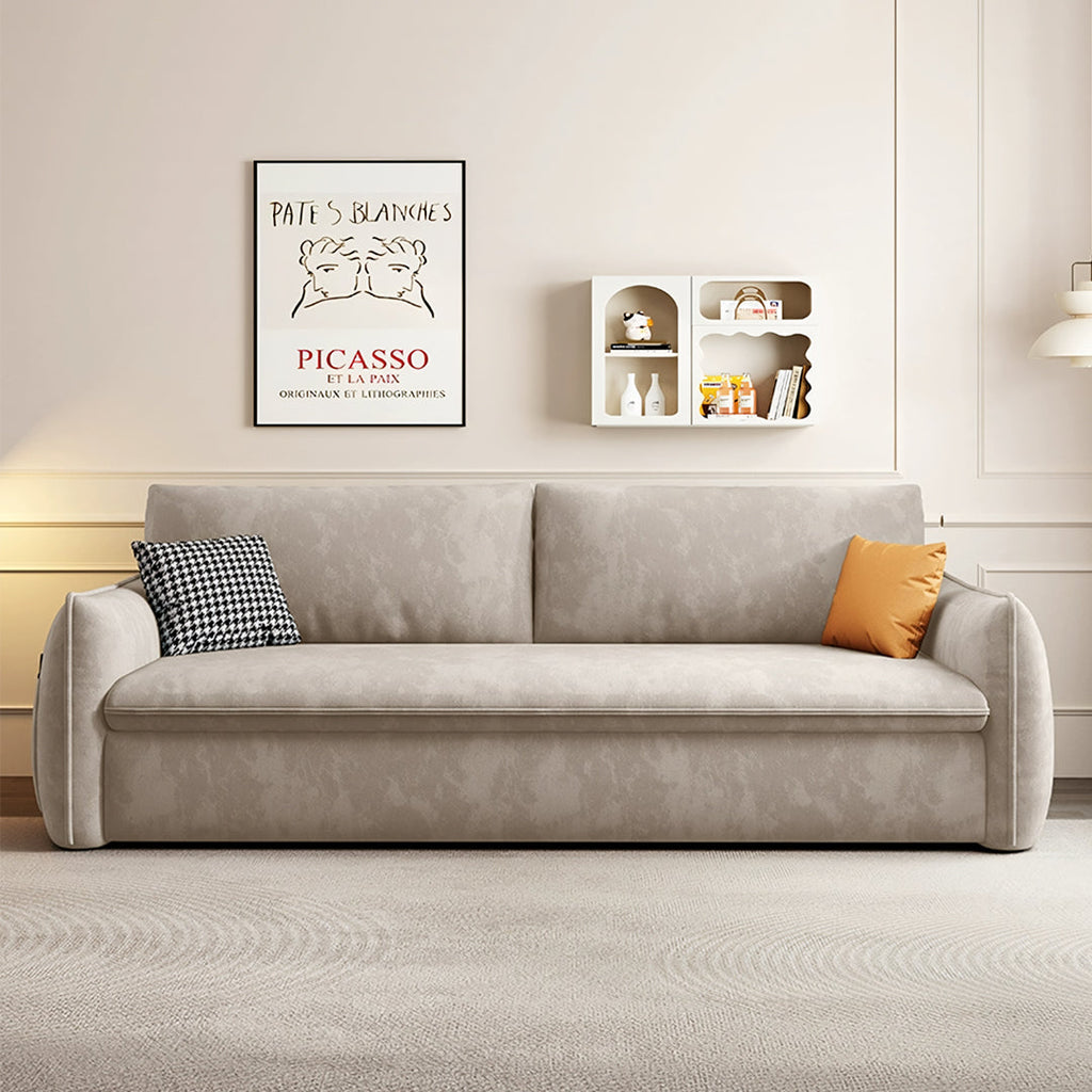 Detail view of Fernandez Two Seater, Three Seater Sofa Bed With Storage, Suede with cheapest sofa beds