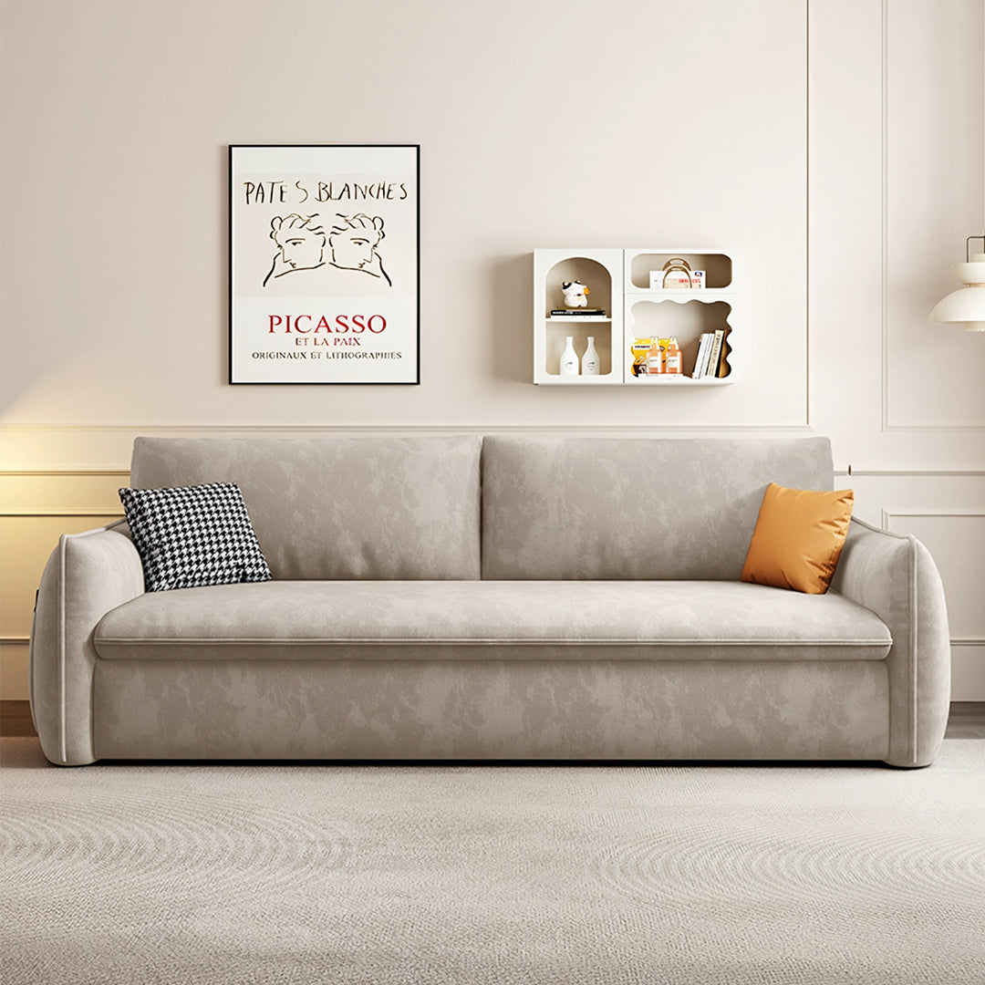 Detail view of Fernandez Two Seater, Three Seater Sofa Bed With Storage, Suede with cheapest sofa beds